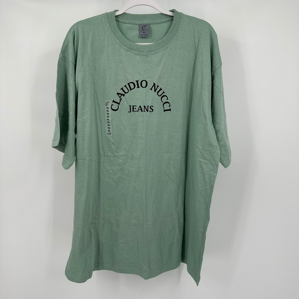 Claudio Nucci Jeans Men Vintage Y2K Logo T Shirt Size XL Urban Skater Streetwear